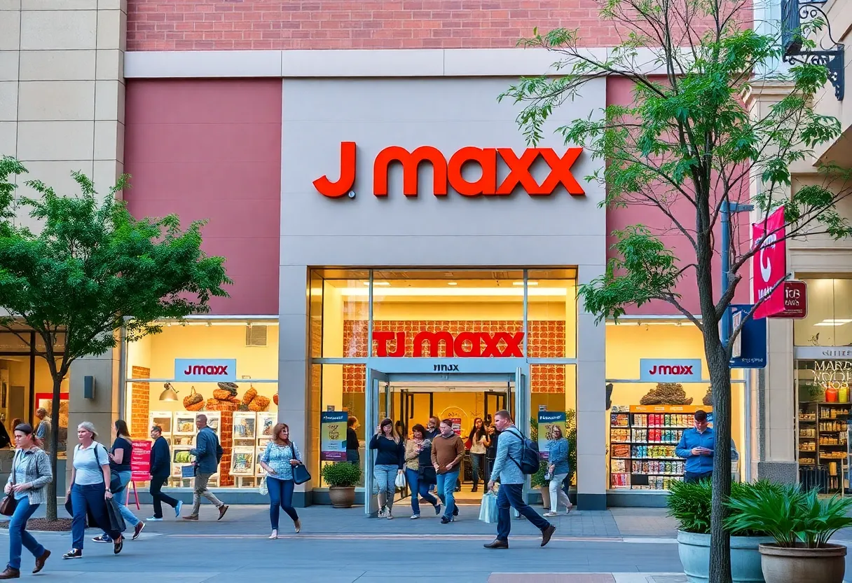 Exterior view of the new TJ Maxx store at Tech Ridge in Austin