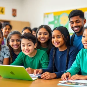 Students learning in a private K-12 school in Austin