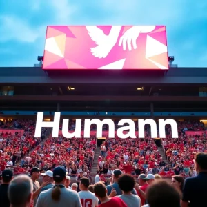 Humann logo at University of Texas sports venue