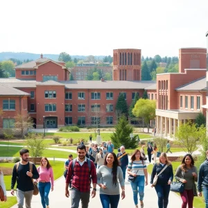 Diverse students on University of Texas campus