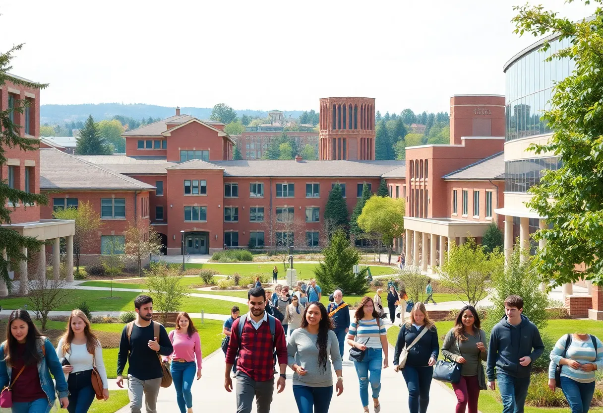 Diverse students on University of Texas campus