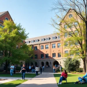 Exterior view of the University of Texas College of Liberal Arts building on campus.