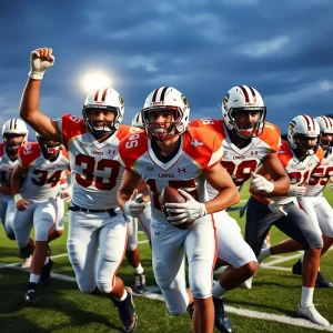 University of Texas football team demonstrating teamwork on the field