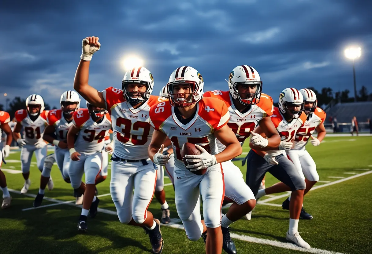 University of Texas football team demonstrating teamwork on the field