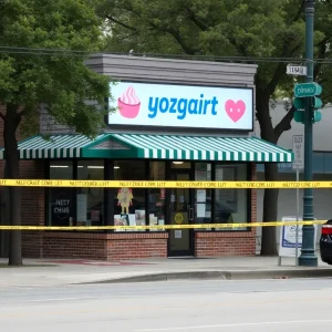 Crime scene at a yogurt shop in Austin
