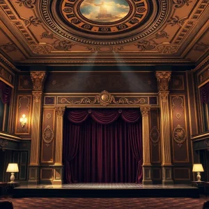 Stage setting for auditions at Zachary Scott Theatre