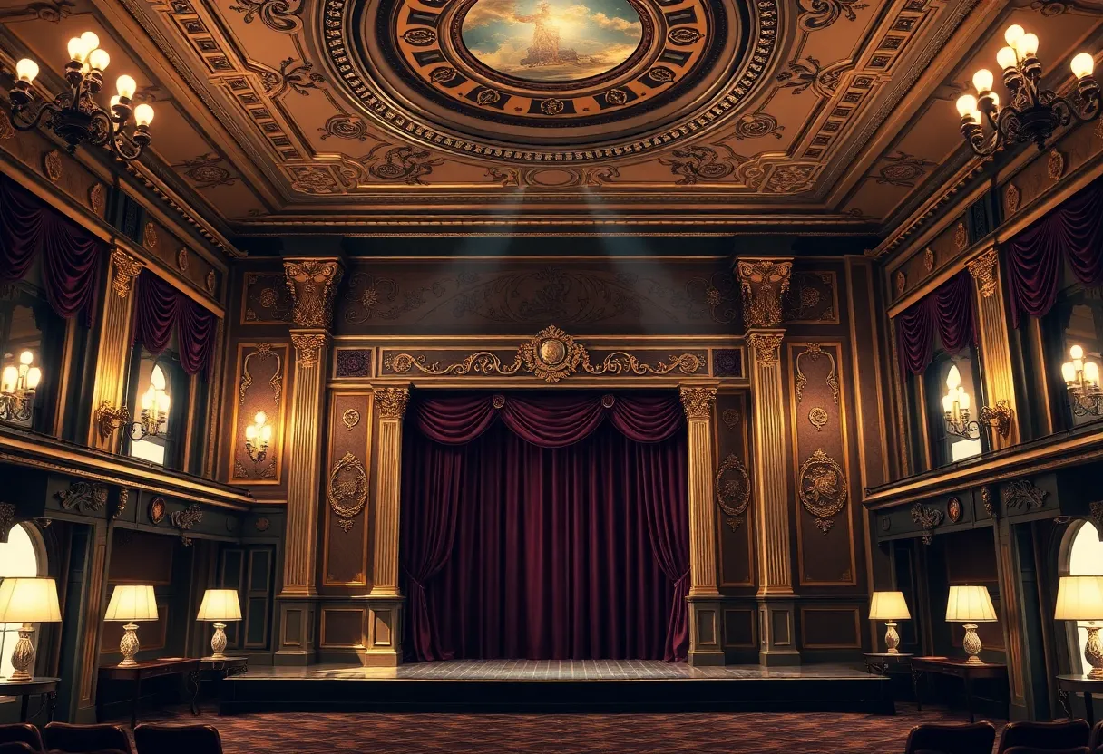 Stage setting for auditions at Zachary Scott Theatre