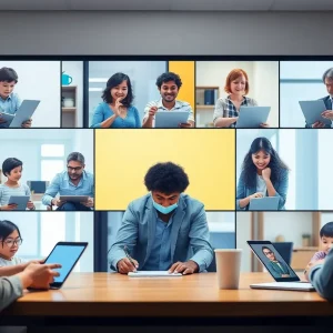 Virtual meeting of the AISD school district showcasing family engagement.