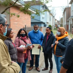 Residents engaging in community support for displacement prevention