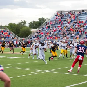 High school football players competing in Austin