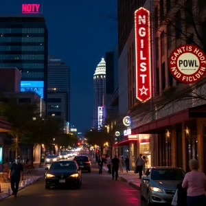Downtown Austin at night showing safety concerns in nightlife areas