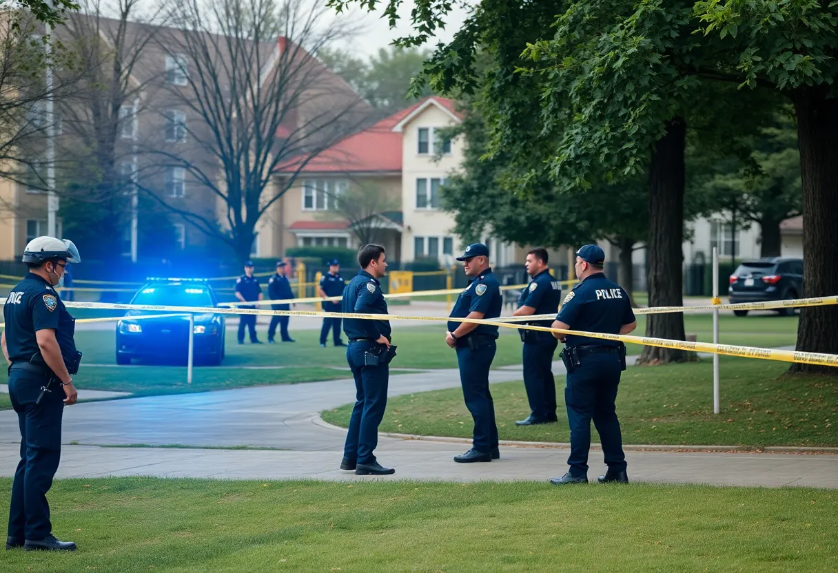 Police responding to a shooting incident in Austin park area.