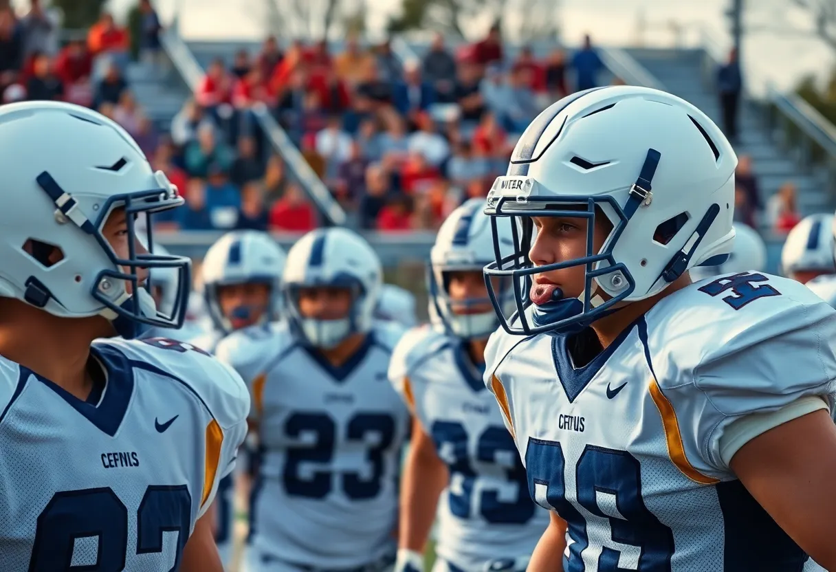 Bastrop Bears players celebrating after scoring a touchdown