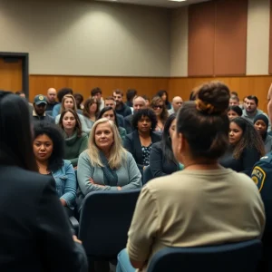 Residents discussing safety issues at Edward Rendon Senior Park