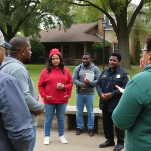 Residents gathered at Martin Middle School discussing park safety