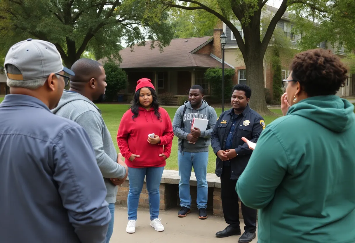 Residents gathered at Martin Middle School discussing park safety