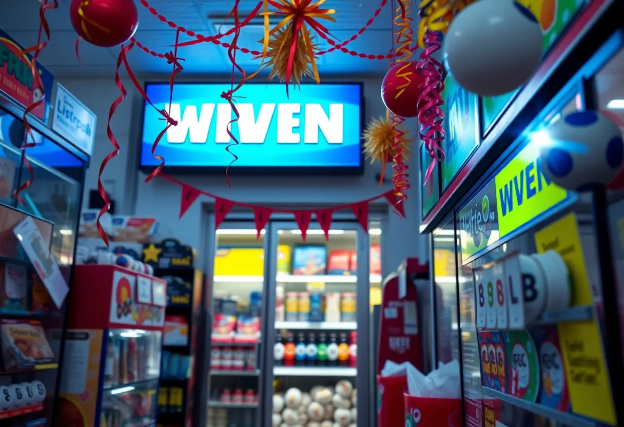 Celebration at a convenience store in Fredericksburg for Powerball win