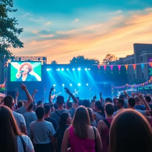 Students enjoying the Hollister Feel Good Fest at University of Texas