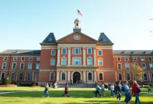 Students walking on Huston-Tillotson University campus