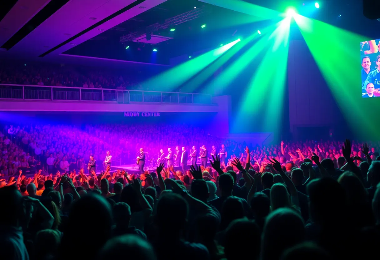Crowd enjoying Lady Gaga's concert at Moody Center