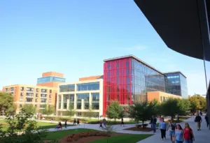 Students enjoying the campus life at a North Texas university