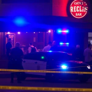 Police officers responding to an overdose incident at a bar in Austin.