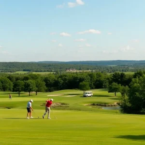 Golfers on the course at Omni Barton Creek Resort in Austin, Texas