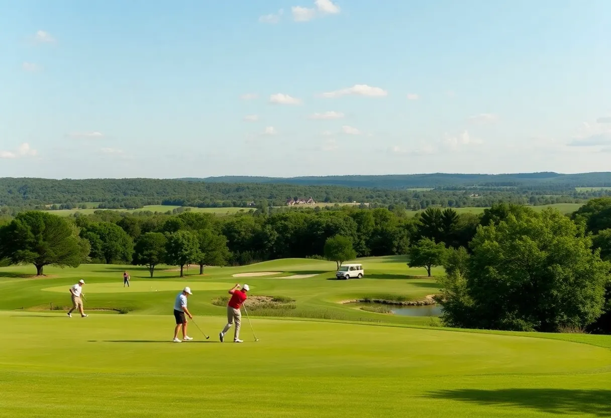 Golfers on the course at Omni Barton Creek Resort in Austin, Texas