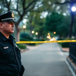 Police presence at a crime scene near Zilker Park