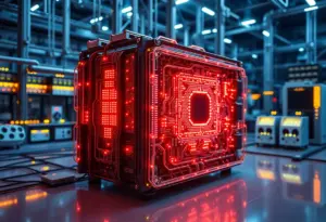 Futuristic quantum computer in a laboratory