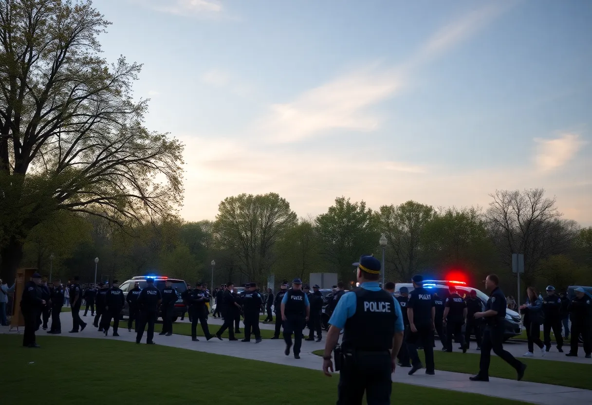 Police responding to a shooting incident at Zilker Park