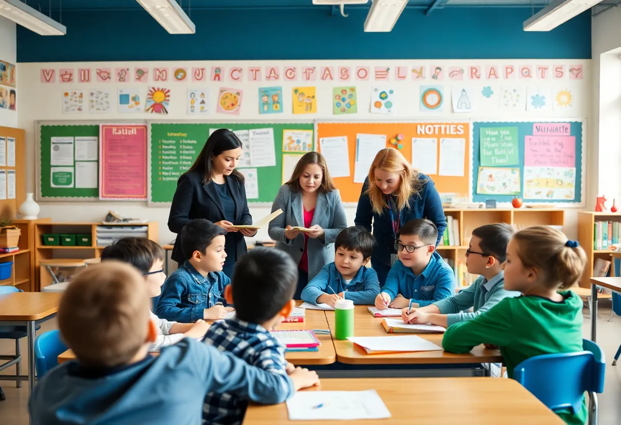 Students learning in a classroom at Southgate Elementary School