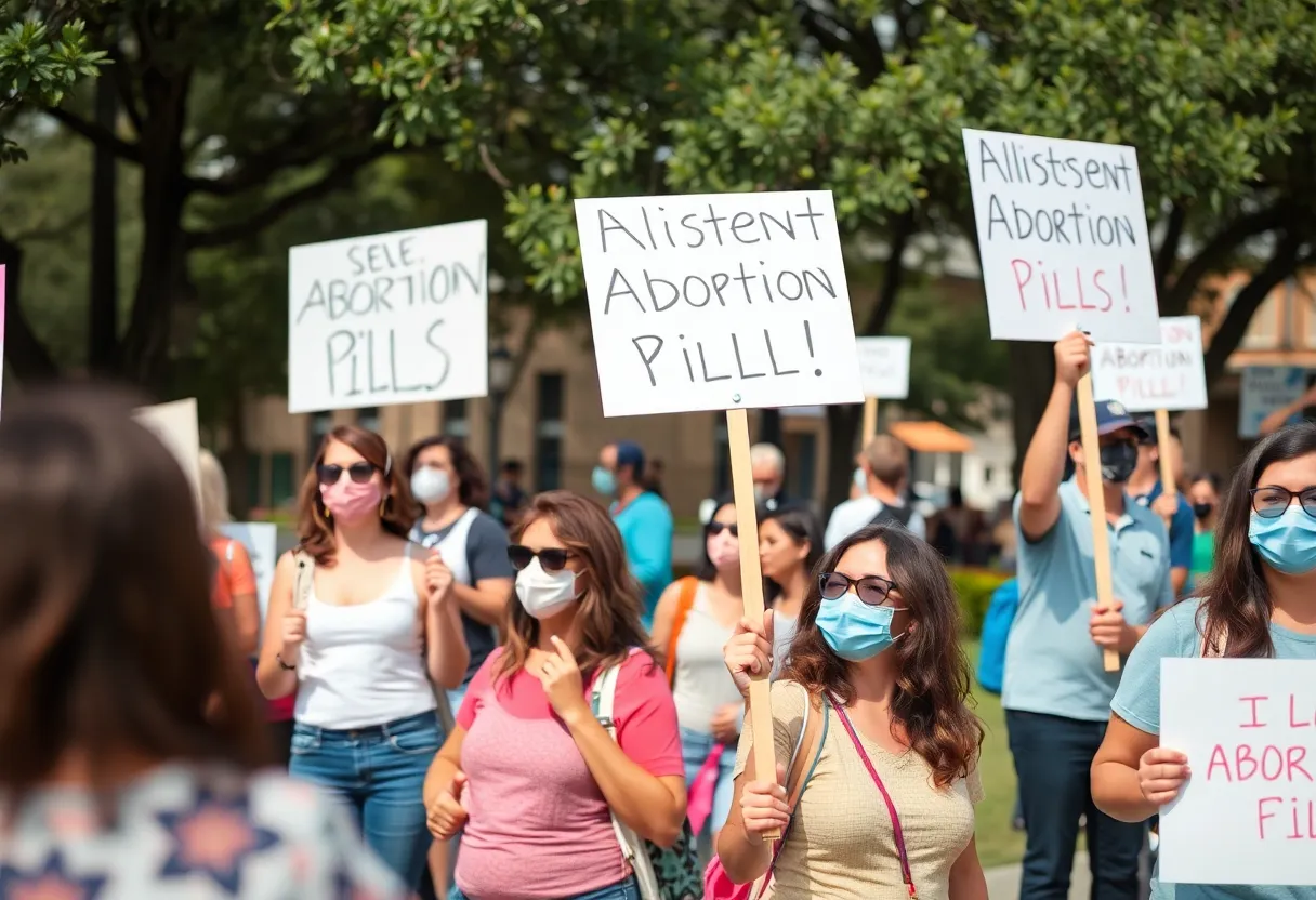 Protesters rally against abortion pills in Texas