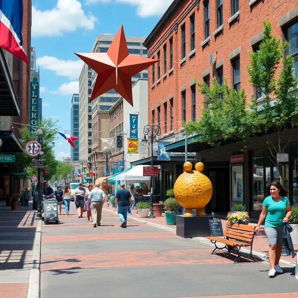 Vibrant street scene in a Texas cultural district