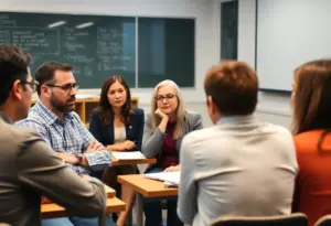 Educators in discussion about professionalism and ethics post-incident.