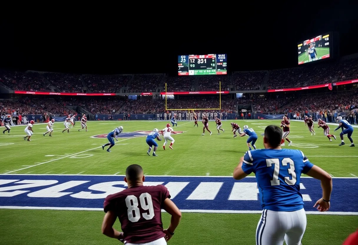 Texas Longhorns football team playing a game