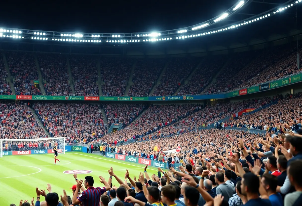 Fans cheering at USMNT vs Ecuador match at Q2 Stadium