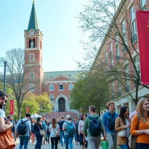 Students on the University of Texas at Austin campus
