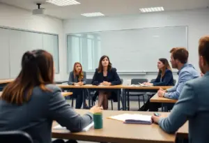 Students engaging in a personal injury law class at the University of Texas