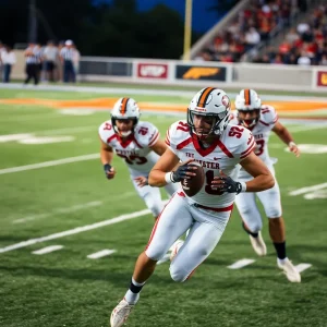 Players from UTEP football team in action against Texas.