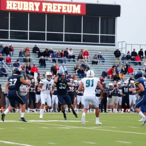 Action-packed high school football game between Vista Ridge and Round Rock