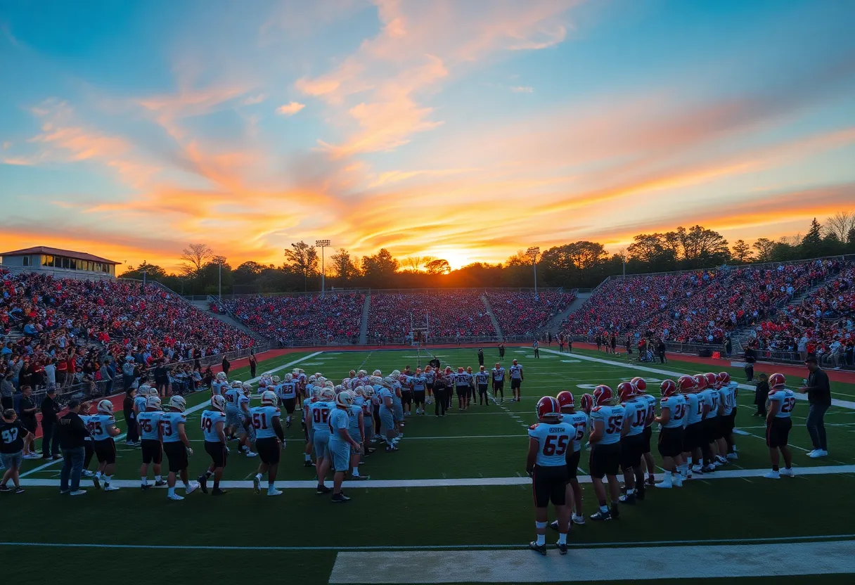 Football game at Chaparral Stadium with players and fans