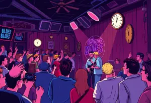 Blues music scene at Antone's Nightclub during the 50th anniversary celebration