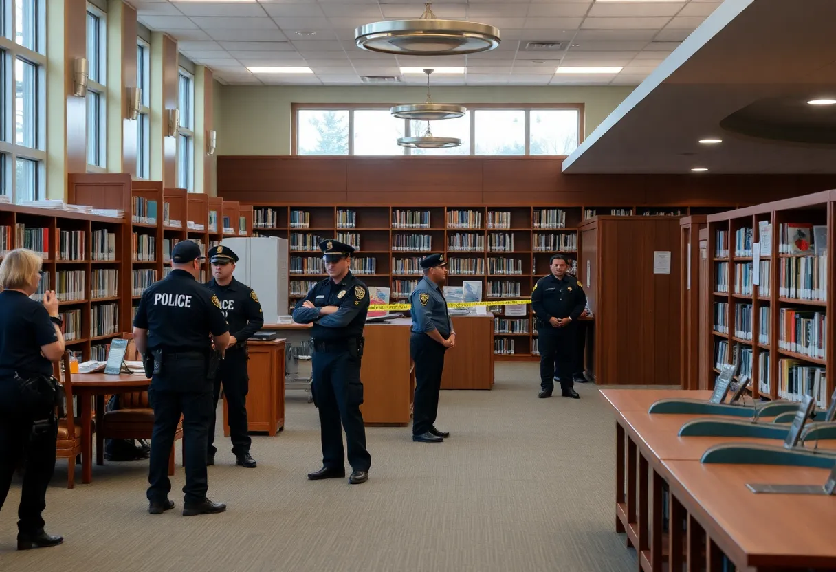 Emergency responders at the Austin Central Library after shooting incident