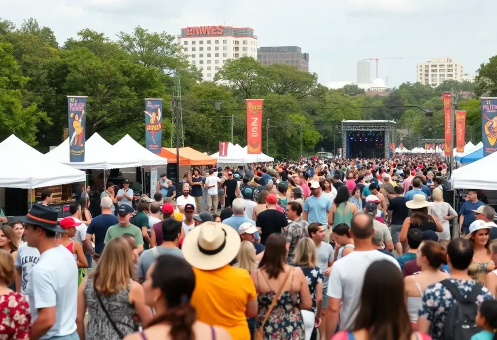 Crowds enjoying performances at the Austin City Limits Music Festival