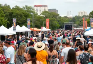 Crowds enjoying performances at the Austin City Limits Music Festival