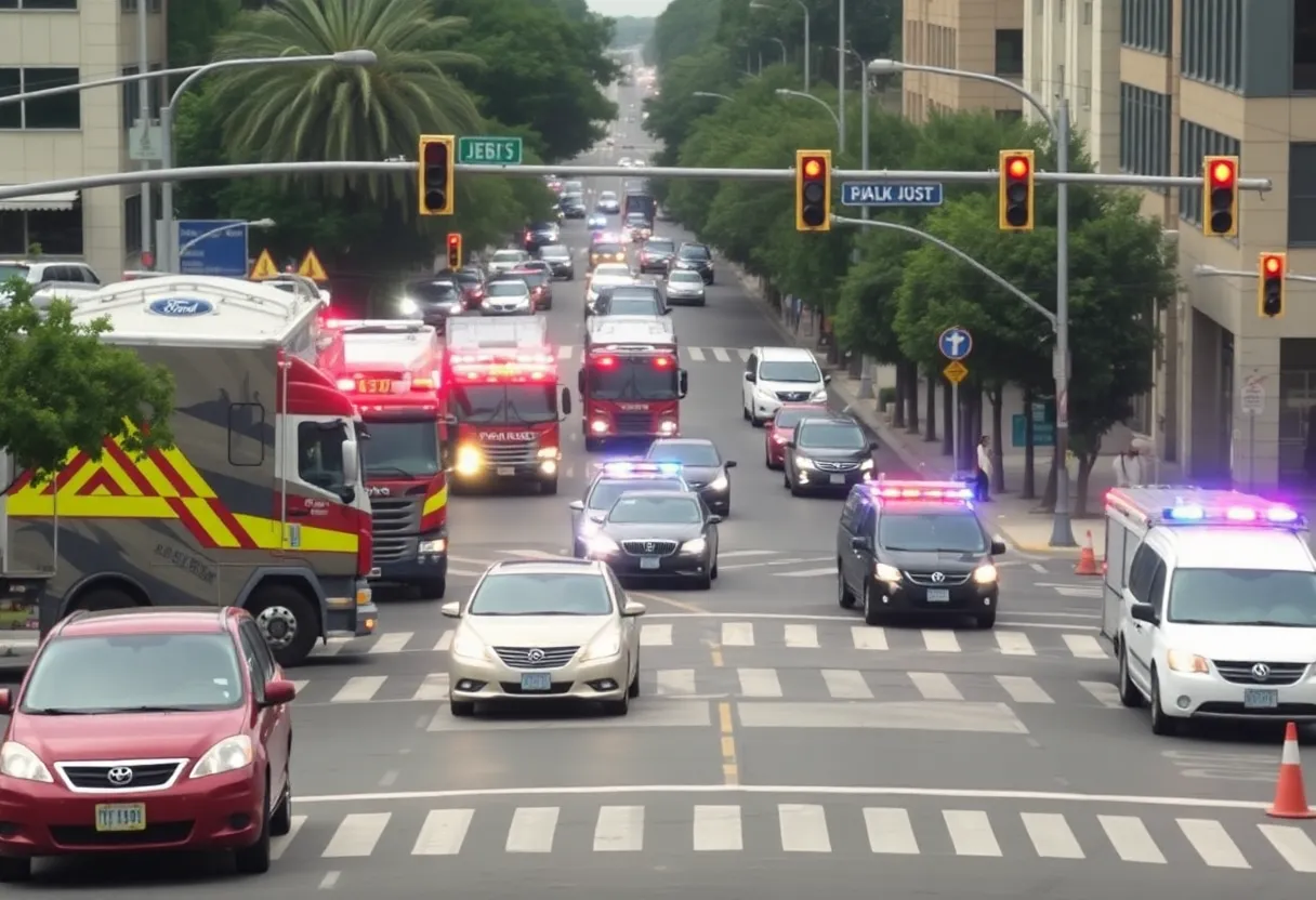 Emergency responders at the scene of a serious collision in Austin