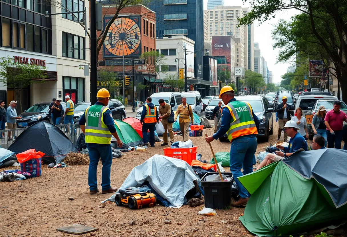 Cleanup operation for homeless camps in Austin