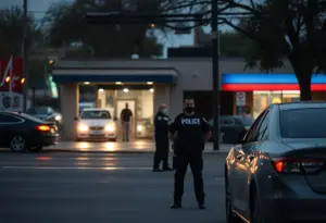 Police investigating a homicide scene in Austin, Texas