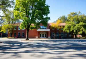 Empty playground at an Austin school